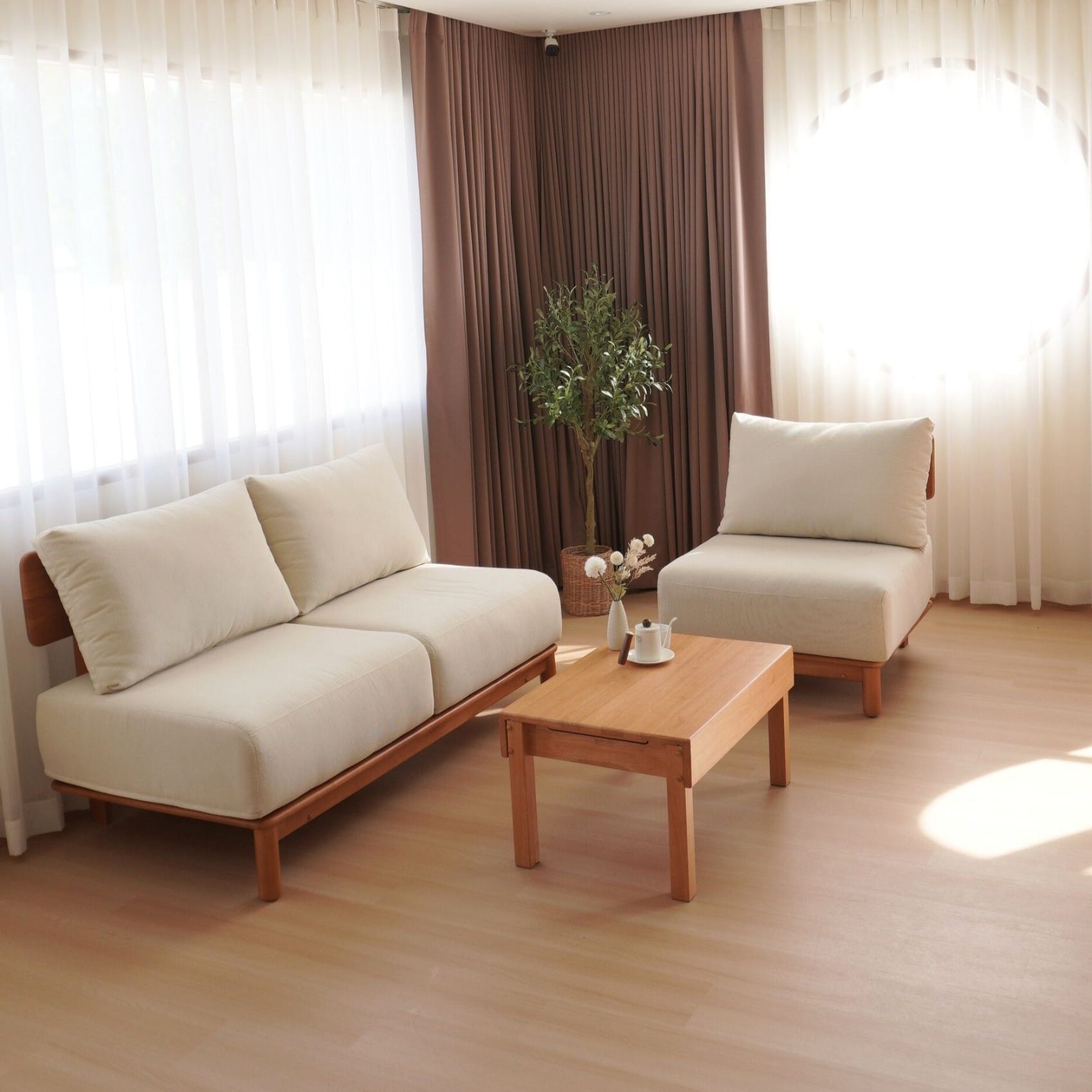 โต๊ะกลางไม้ยางพารา เลื่อนเปิดเก็บของได้ MAAI DESIGN รุ่น SHUNO COFFEE TABLE สีโอ๊ค_3