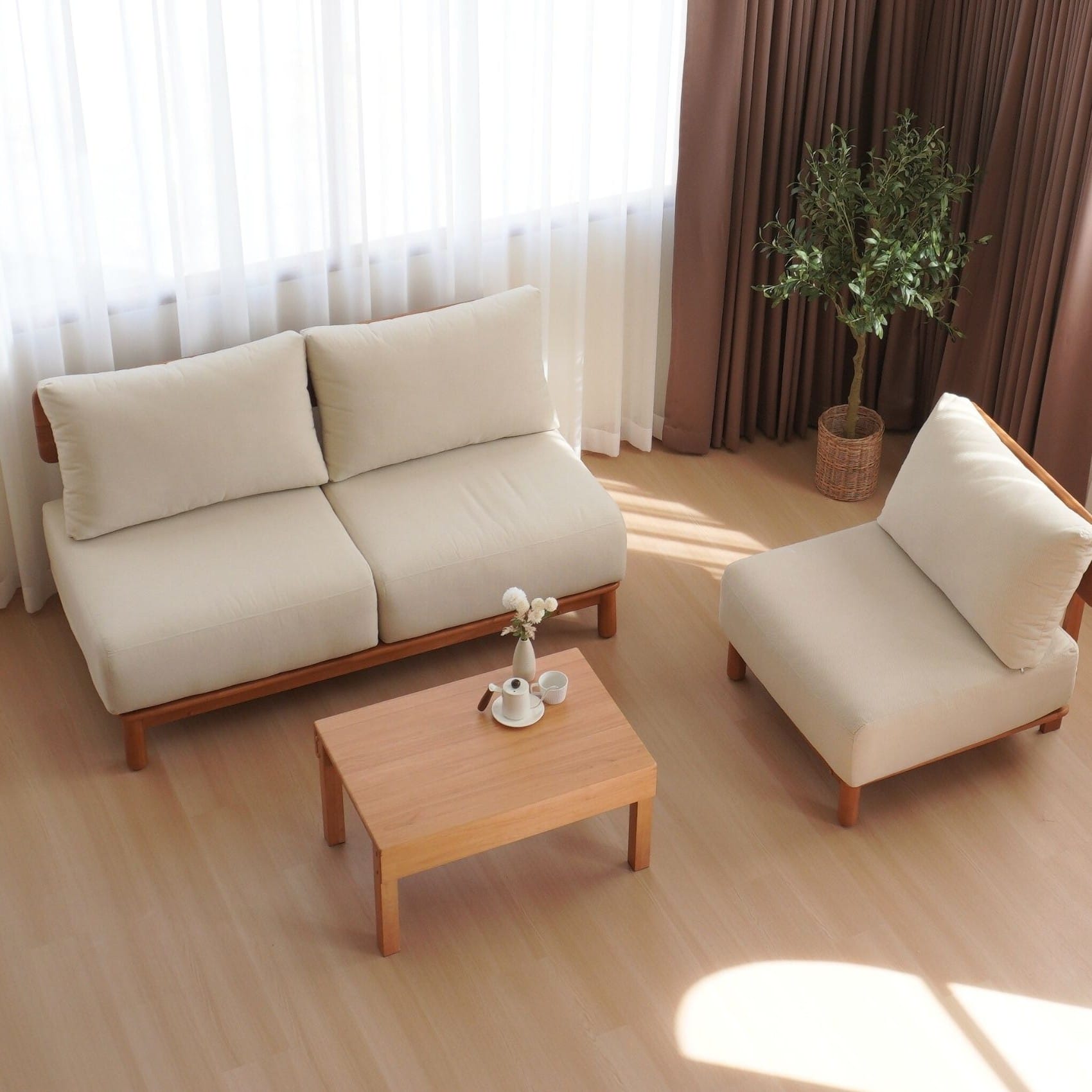 โต๊ะกลางไม้ยางพารา เลื่อนเปิดเก็บของได้ MAAI DESIGN รุ่น SHUNO COFFEE TABLE สีโอ๊ค_5