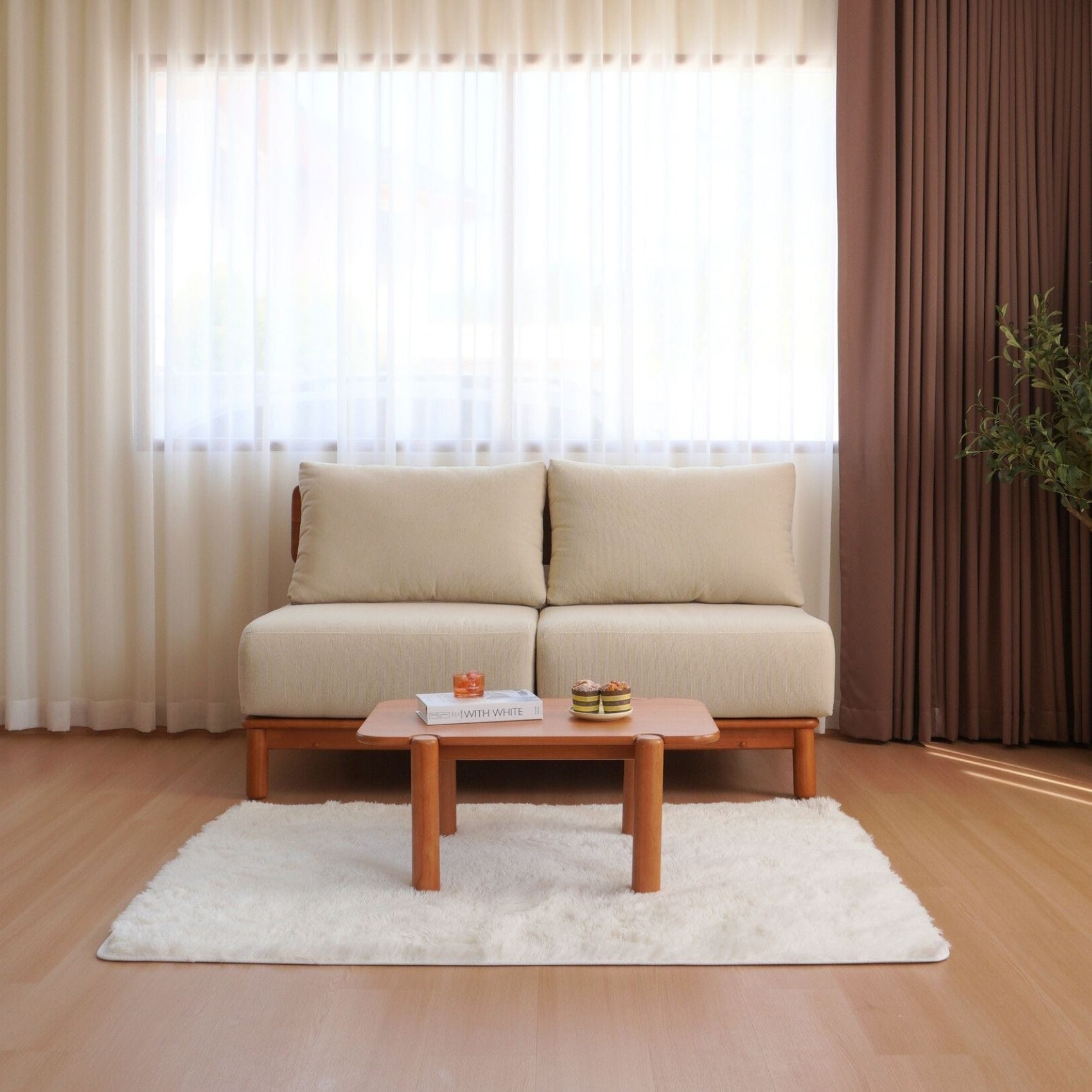โต๊ะกลางไม้ยางพารา  MAAI DESIGN รุ่น CHUSHIN COFFEE TABLE สีโอ๊ค_5