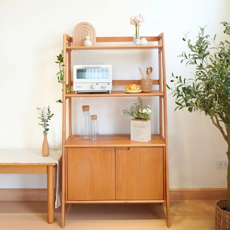 ชั้นวางของไม้ยางพารา MAAI DESIGN รุ่น SHIYOKO SHELF สีโอ๊ค_5