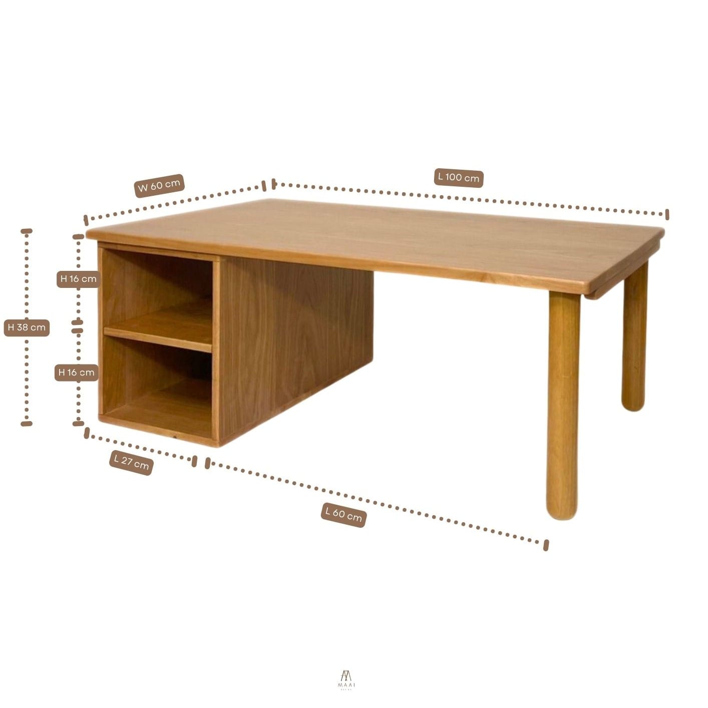 โต๊ะกลางไม้ยางพารา  MAAI DESIGN รุ่น HOKAN COFFEE TABLE  สีโอ๊ค_6