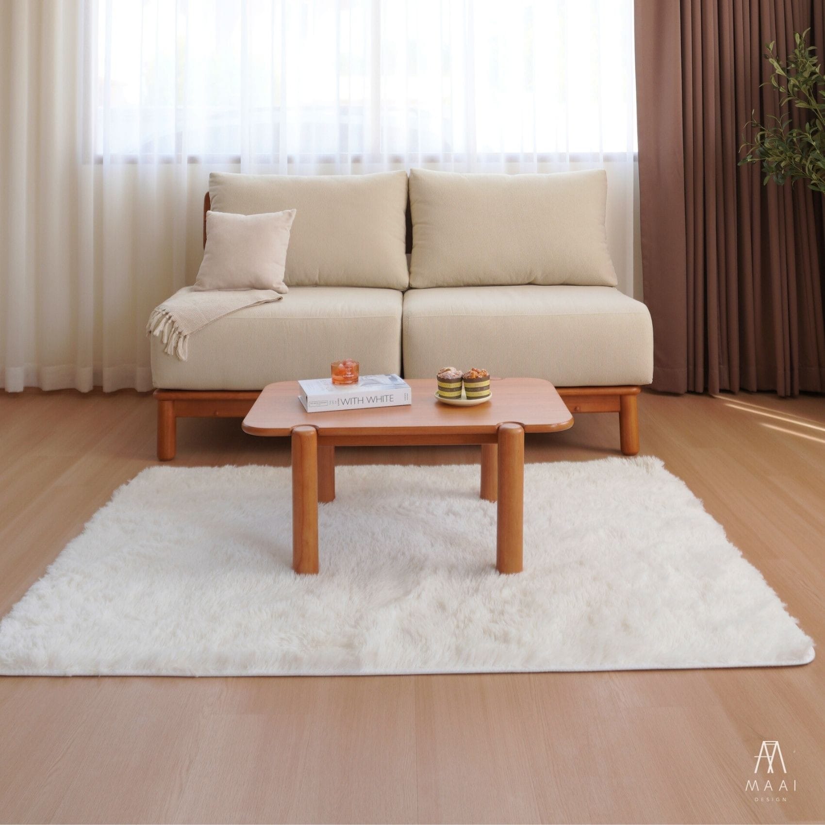 โต๊ะกลางไม้ยางพารา  MAAI DESIGN รุ่น CHUSHIN COFFEE TABLE สีโอ๊ค_6