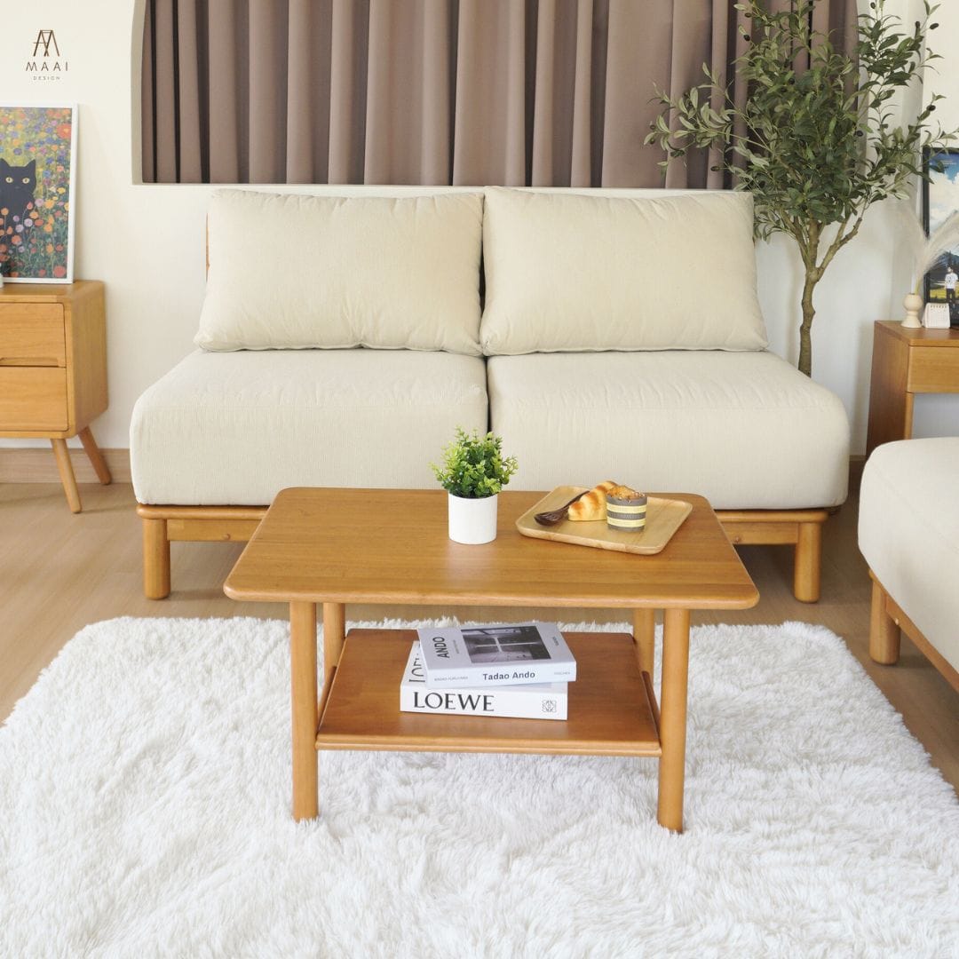 โต๊ะกลางไม้ยางพารา  MAAI DESIGN รุ่น KAITO COFFEE TABLE สีโอ๊ค_5