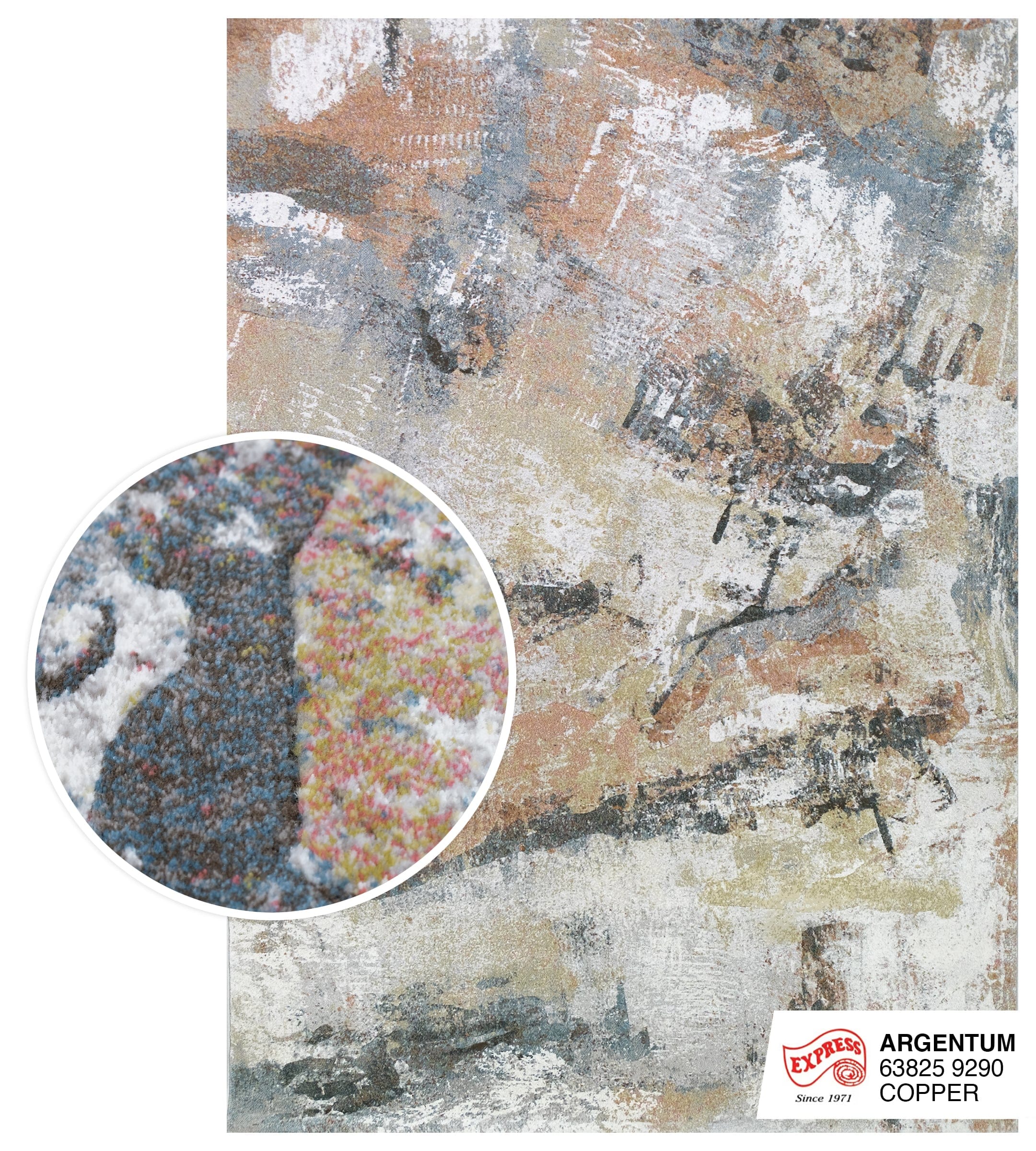 พรมปูพื้น EXPRESS CARPET รุ่น ARGENTUM รหัส 63825 9290 ขนาด 200X290 ซม.หนา 11 มม. สีทองแดง_0
