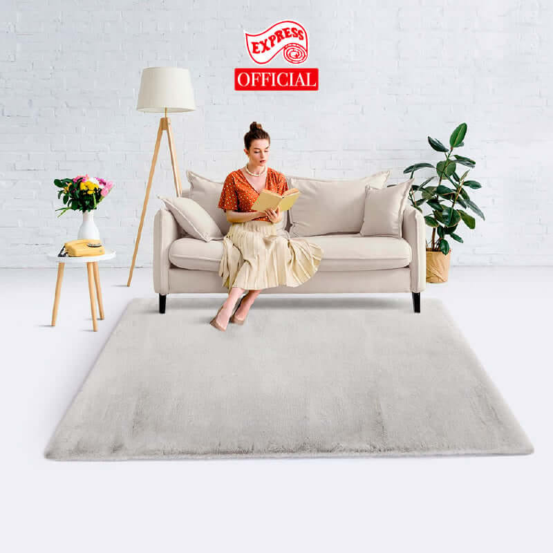 พรมปูพื้น EXPRESS CARPET รุ่น BAMBI รหัส BB07 S ขนาด 80X150 ซม. หนา 35 มม.  สีเทา_3