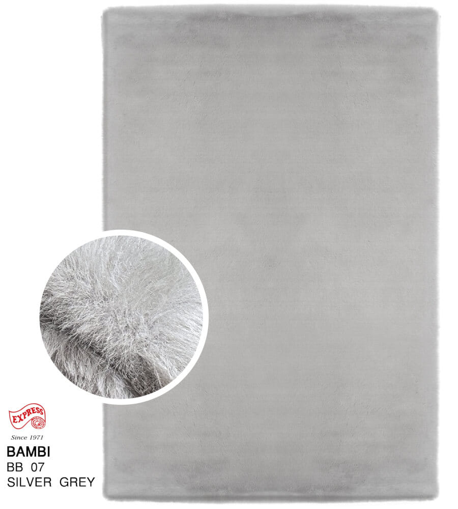 พรมปูพื้น EXPRESS CARPET รุ่น BAMBI รหัส BB07 S ขนาด 80X150 ซม. หนา 35 มม.  สีเทา_0