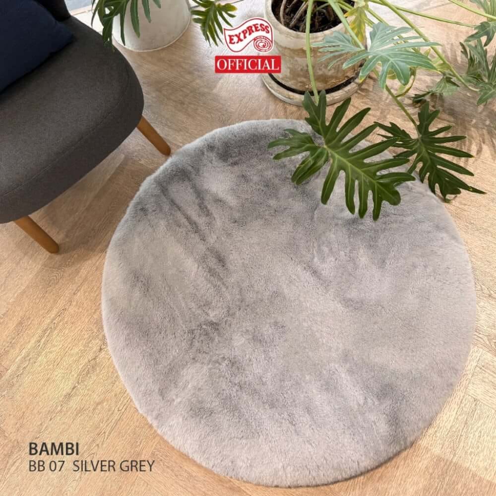 พรมปูพื้นวงกลม EXPRESS CARPET รุ่น BAMBI รหัส BB07 C100 ขนาด  เส้นผ่านศูนย์กลาง 100 ซม. หนา 35 มม.  สีเทา_3