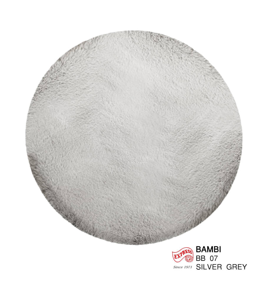 พรมปูพื้นวงกลม EXPRESS CARPET รุ่น BAMBI รหัส BB07 C100 ขนาด  เส้นผ่านศูนย์กลาง 100 ซม. หนา 35 มม.  สีเทา_0