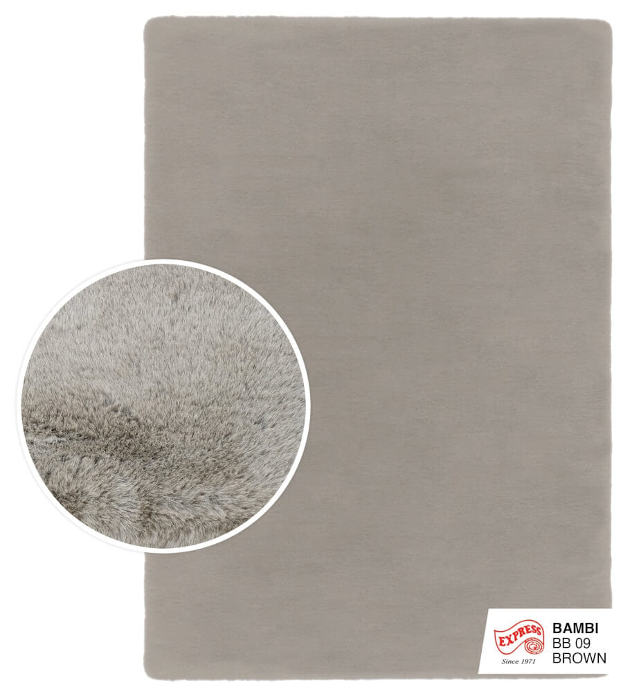 พรมปูพื้น EXPRESS CARPET รุ่น BAMBI รหัส BB09 S ขนาด 80X150 ซม. หนา 35 มม.  สีน้ำตาล_0