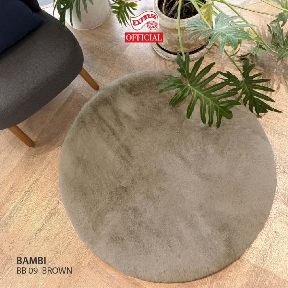 พรมปูพื้นวงกลม EXPRESS CARPET รุ่น BAMBI รหัส BB09 C200 ขนาด เส้นผ่านศูนย์กลาง 200 ซม. หนา 35 มม.  สีน้ำตาล_3