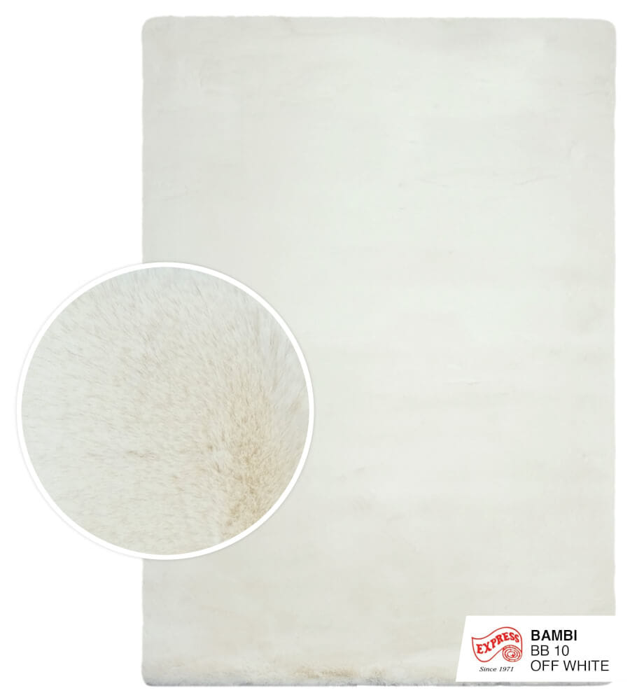 พรมปูพื้น EXPRESS CARPET รุ่น BAMBI รหัส BB10 S ขนาด 80X150 ซม. หนา 35 มม.  สีขาว_0
