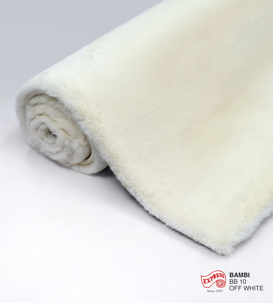 พรมปูพื้น EXPRESS CARPET รุ่น BAMBI รหัส BB10 S ขนาด 80X150 ซม. หนา 35 มม.  สีขาว_1