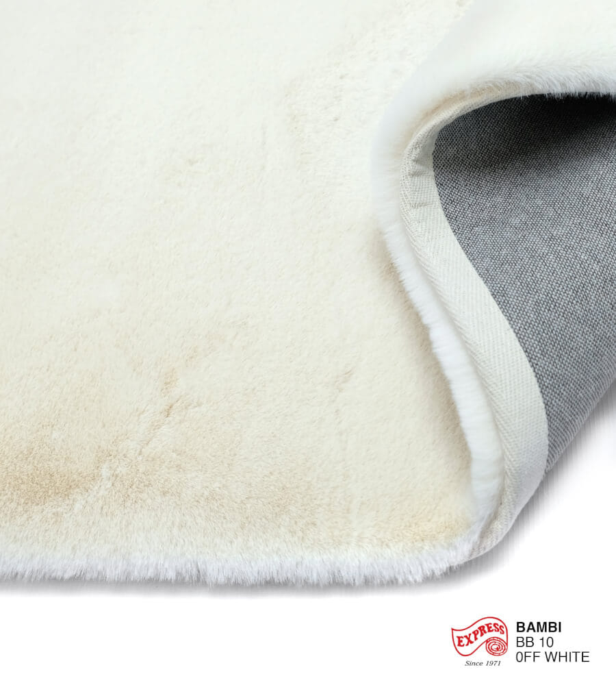 พรมปูพื้น EXPRESS CARPET รุ่น BAMBI รหัส BB10 S ขนาด 80X150 ซม. หนา 35 มม.  สีขาว_2