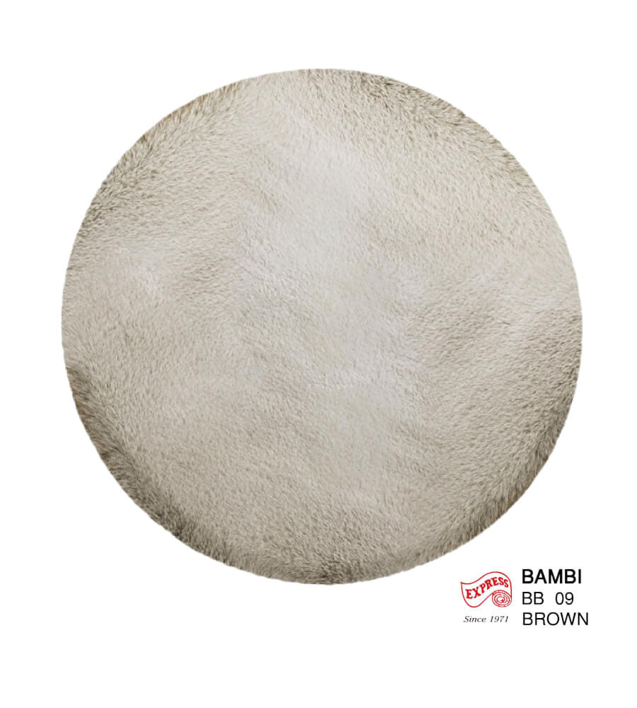 พรมปูพื้นวงกลม EXPRESS CARPET รุ่น BAMBI รหัส BB09 C200 ขนาด เส้นผ่านศูนย์กลาง 200 ซม. หนา 35 มม.  สีน้ำตาล_0