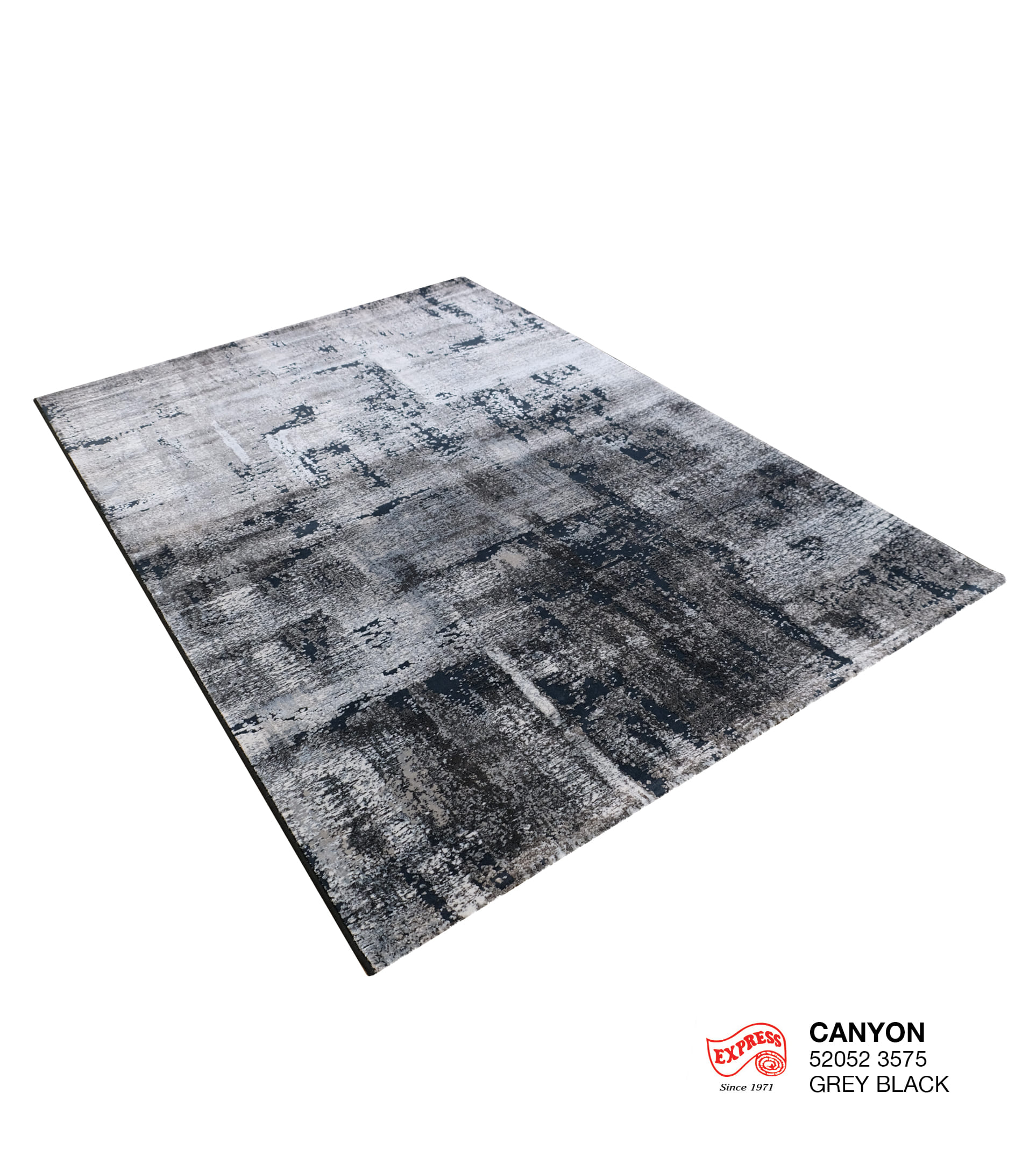 พรมปูพื้น EXPRESS CARPET รุ่น CANYON รหัส 52052 3575 ขนาด 160X230 ซม.หนา 11 มม. สีเทาดำ