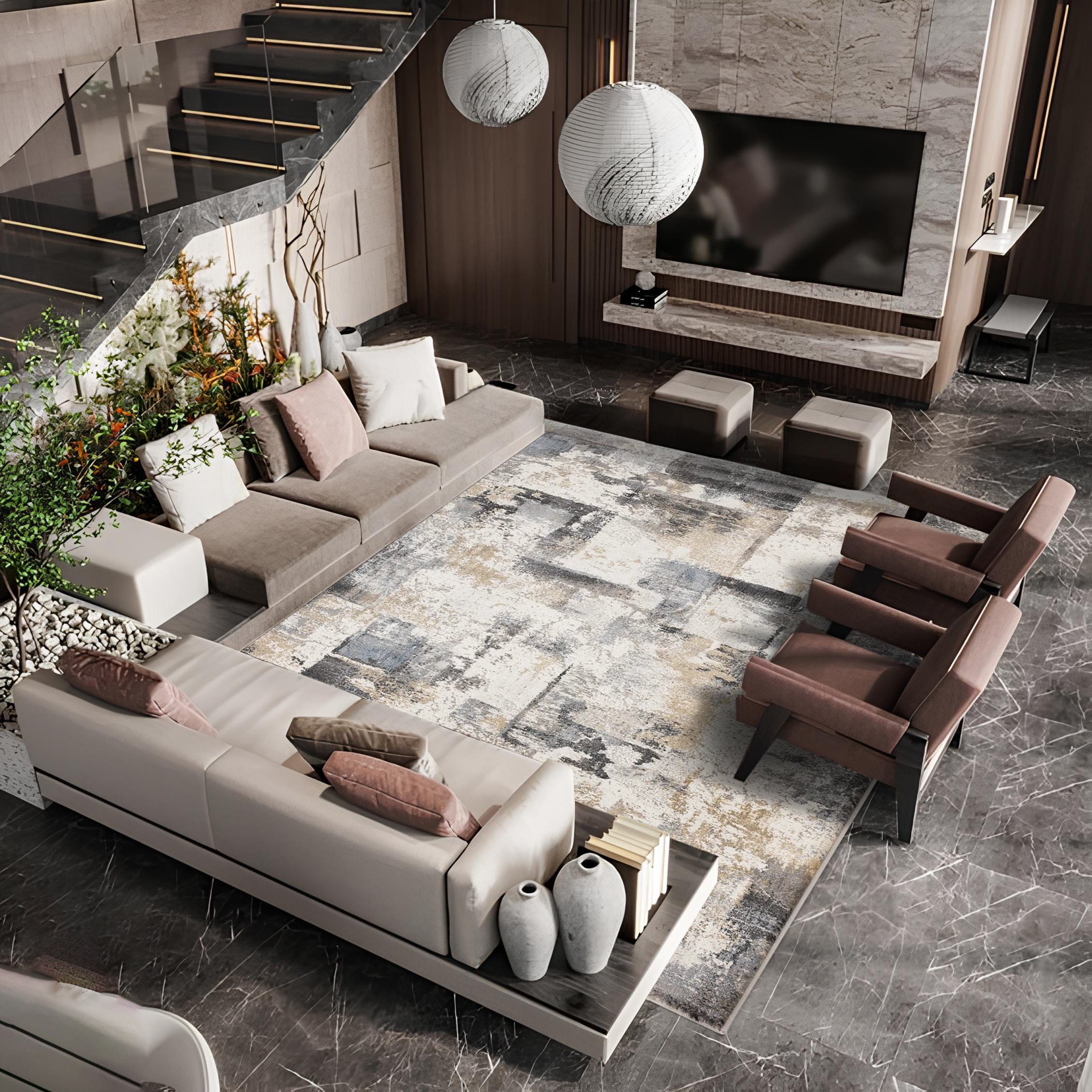 พรมปูพื้น EXPRESS CARPET รุ่น CANYON รหัส 52069 6676 ขนาด 200X290 ซม.หนา 11 มม. สีเทาดำ