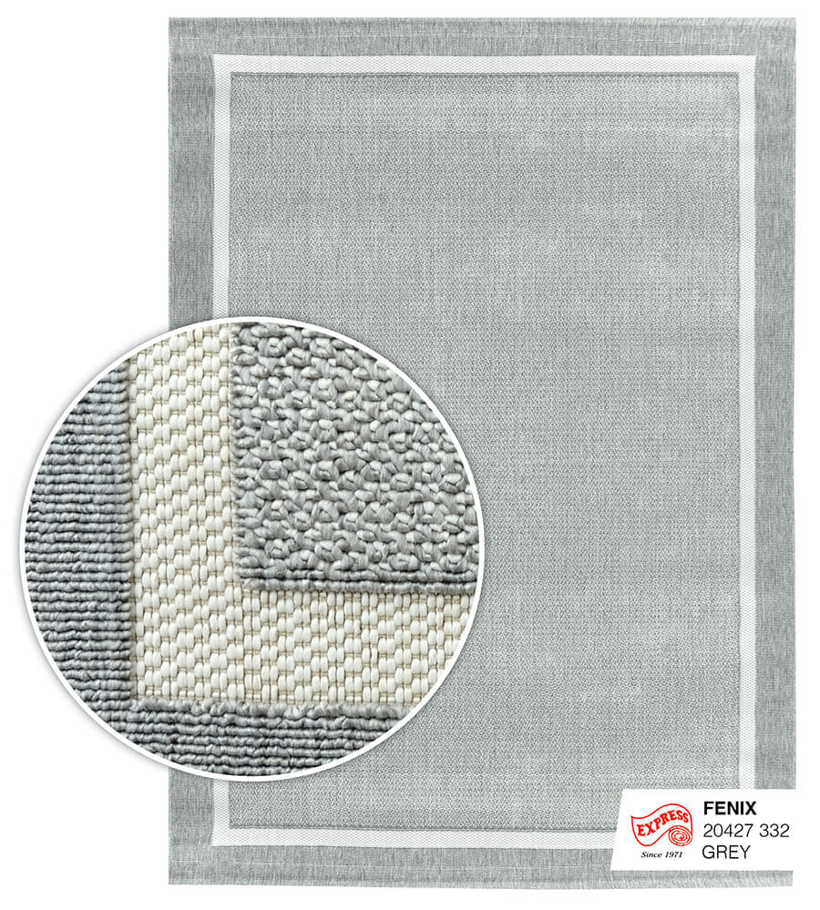 พรมปูพื้น EXPRESS CARPET รุ่น FENIX รหัส 20427 332 M ขนาด 120X170 ซม. หนา 4 มม.  สีเทา_0