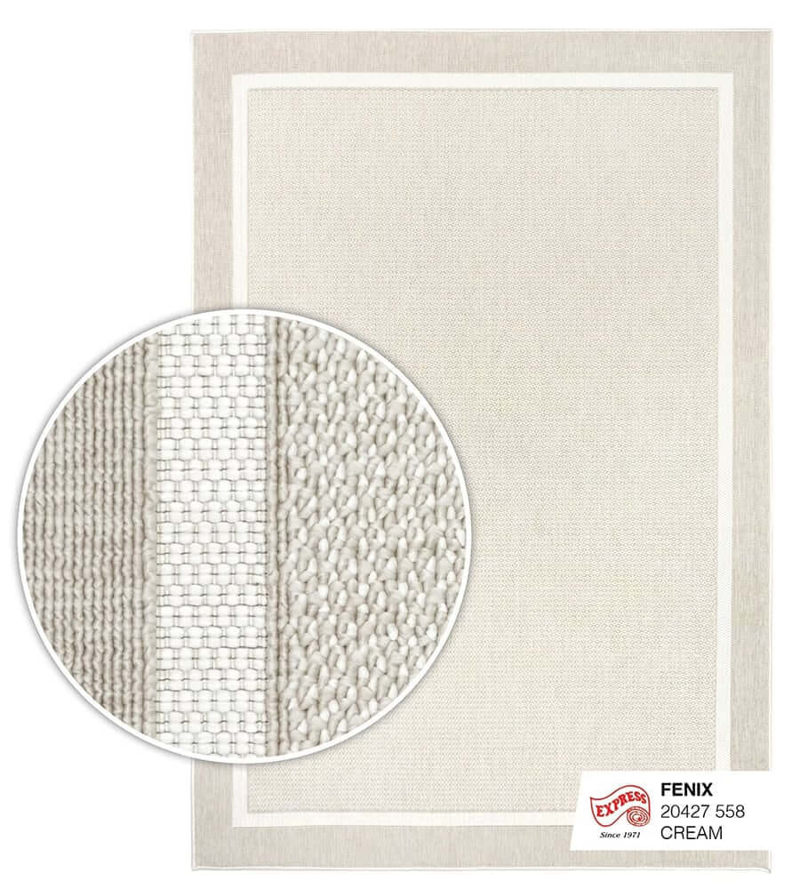 พรมปูพื้น EXPRESS CARPET รุ่น FENIX รหัส 20427 558 L ขนาด 160X230 ซม. หนา 4 มม.  สีครีม_0
