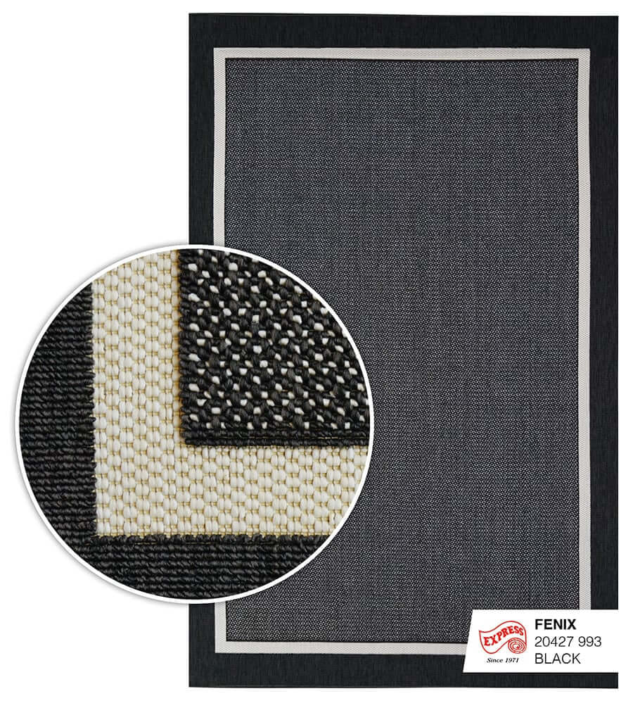 พรมปูพื้น EXPRESS CARPET รุ่น FENIX รหัส 20427 993 S ขนาด 80X150 ซม. หนา 4 มม.  สีดำ_0