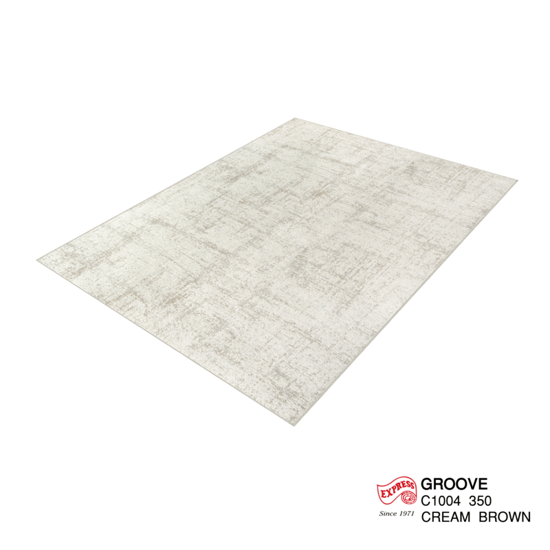 พรมปูพื้น EXPRESS CARPET รุ่น GROOVE รหัส C1004 350 ขนาด 200X290 ซม.หนา 4 มม. สีครีมน้ำตาล_1