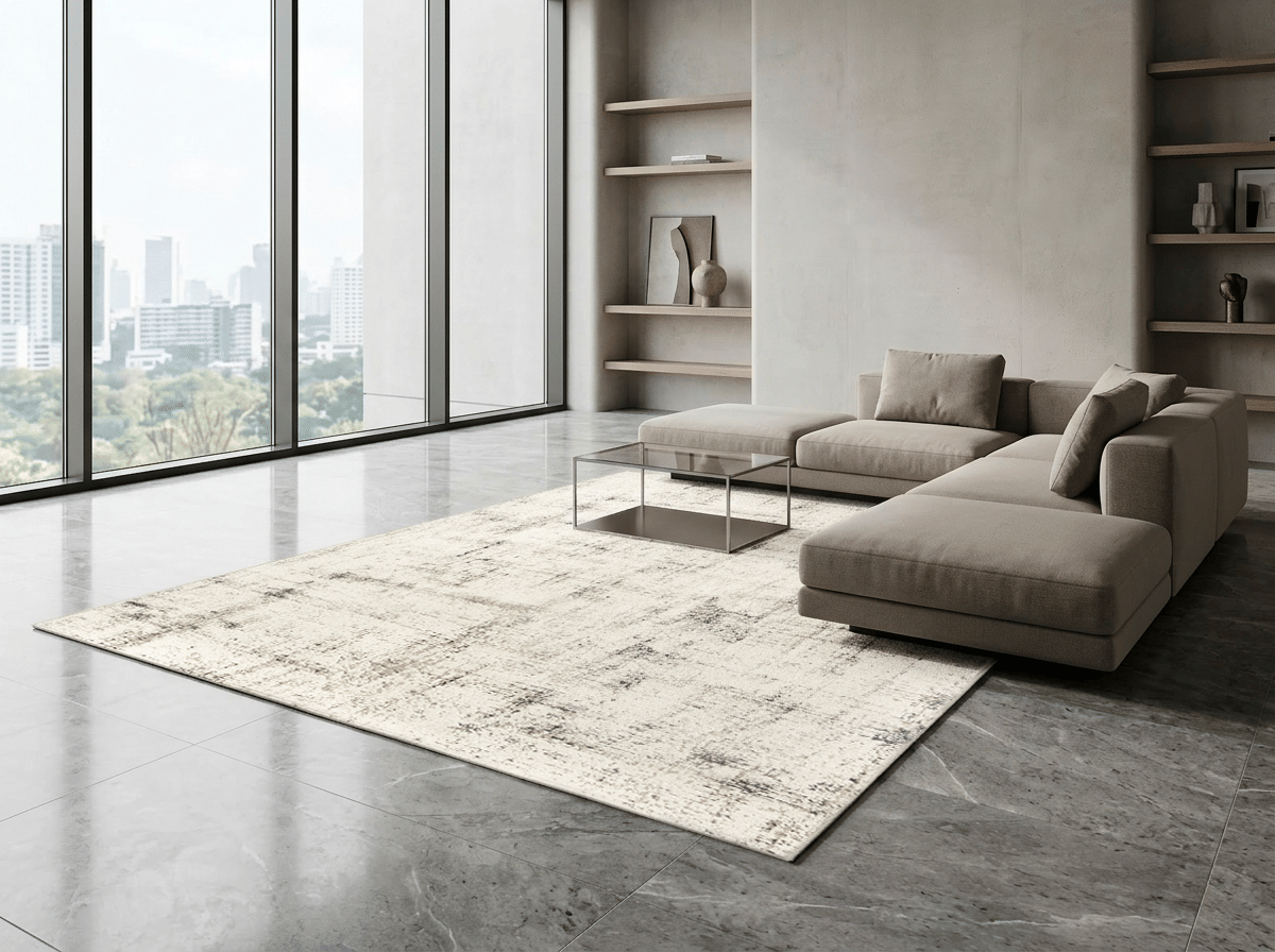 พรมปูพื้น EXPRESS CARPET รุ่น GROOVE รหัส C1004 850 ขนาด 160X230 ซม.หนา 4 มม. สีครีมดำ_5