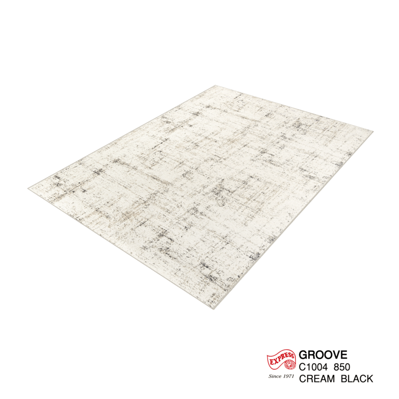 พรมปูพื้น EXPRESS CARPET รุ่น GROOVE รหัส C1004 850 ขนาด 160X230 ซม.หนา 4 มม. สีครีมดำ_1