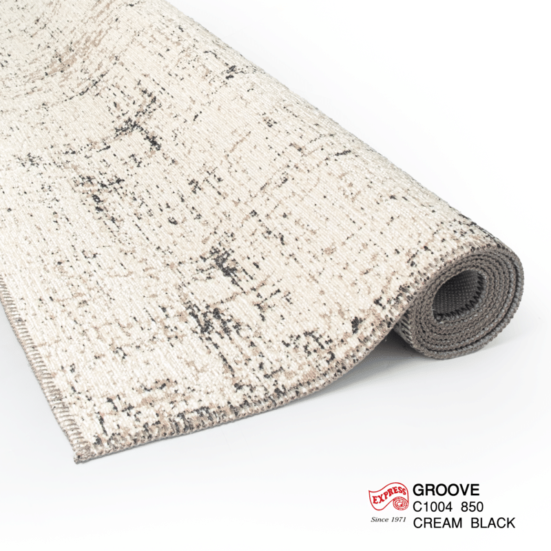 พรมปูพื้น EXPRESS CARPET รุ่น GROOVE รหัส C1004 850 ขนาด 160X230 ซม.หนา 4 มม. สีครีมดำ_3
