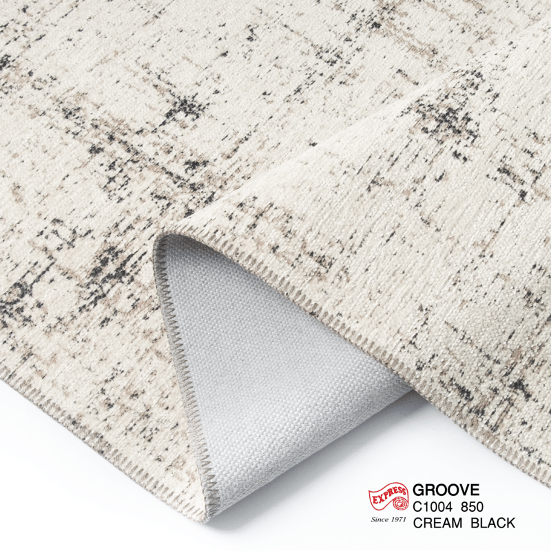 พรมปูพื้น EXPRESS CARPET รุ่น GROOVE รหัส C1004 850 ขนาด 160X230 ซม.หนา 4 มม. สีครีมดำ_4