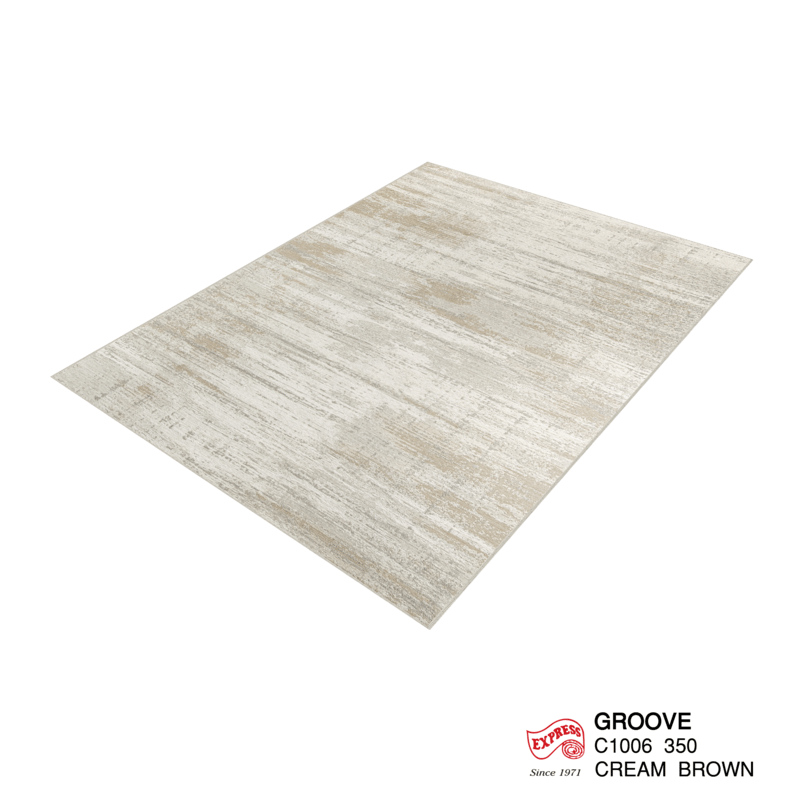 พรมปูพื้น EXPRESS CARPET รุ่น GROOVE รหัส C1006 350 ขนาด 160X230 ซม.หนา 4 มม. สีครีมน้ำตาล_1