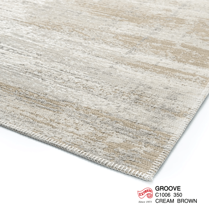 พรมปูพื้น EXPRESS CARPET รุ่น GROOVE รหัส C1006 350 ขนาด 160X230 ซม.หนา 4 มม. สีครีมน้ำตาล_2