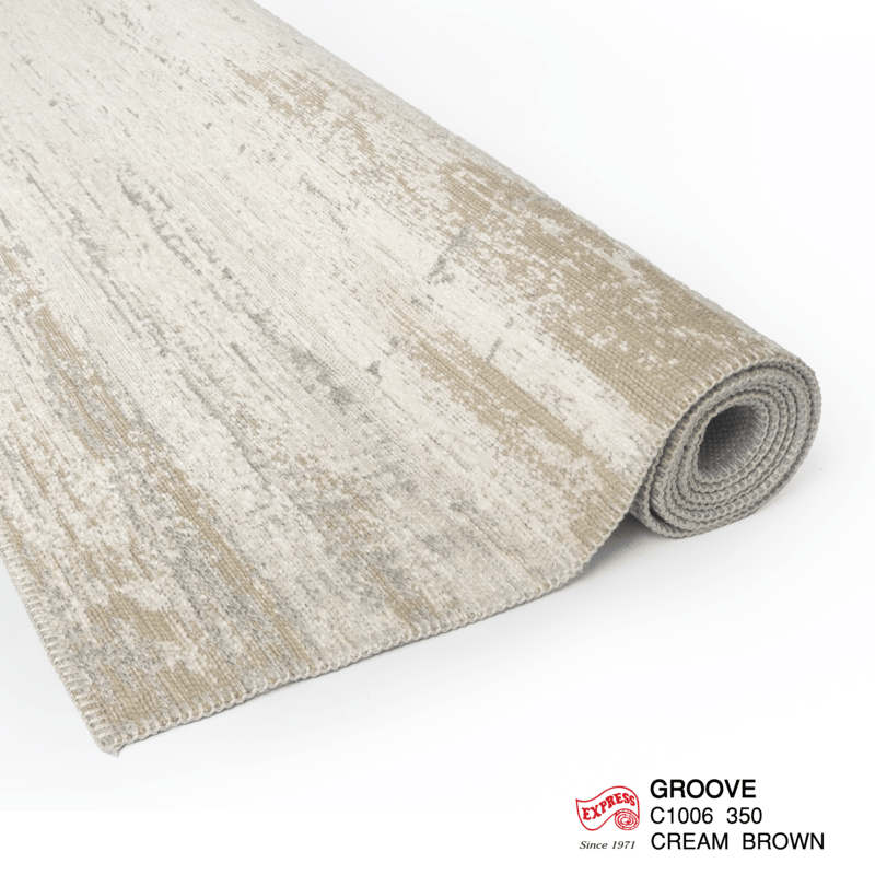 พรมปูพื้น EXPRESS CARPET รุ่น GROOVE รหัส C1006 350 ขนาด 160X230 ซม.หนา 4 มม. สีครีมน้ำตาล_3