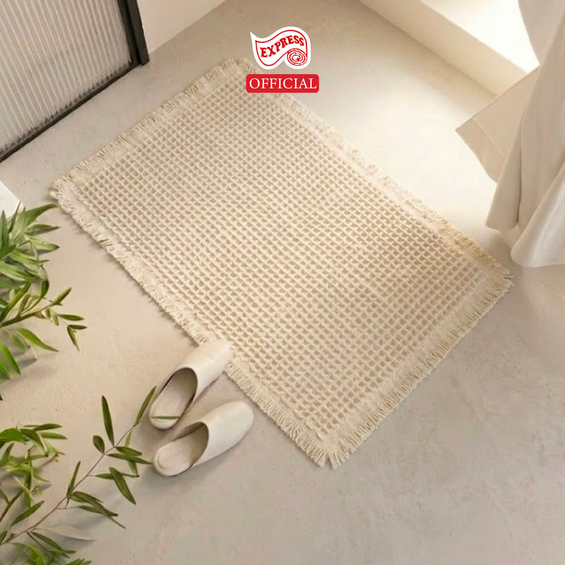 ผ้าเช็ดเท้า EXPRESS CARPET รุ่น HAVEN รหัส HA01 ขนาด 50X80 ซม. หนา 2 มม. สีครีม_5