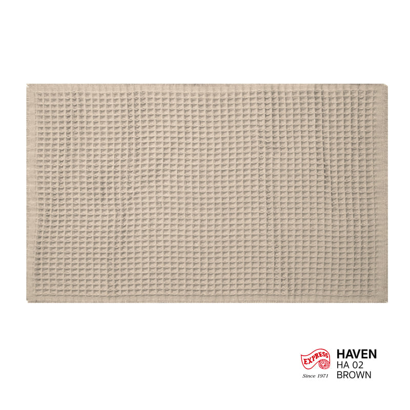 ผ้าเช็ดเท้า EXPRESS CARPET รุ่น HAVEN รหัส HA02 ขนาด 50X80 ซม. หนา 2 มม. สีน้ำตาล_0