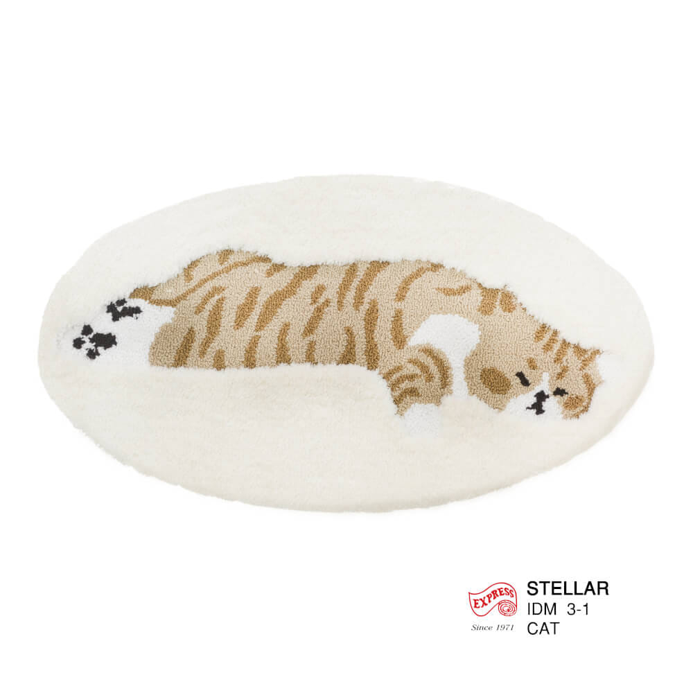 พรมเช็ดเท้าลายน้องแมว EXPRESS CARPET รุ่น IDM3-1 ขนาด50X90 ซม. หนา 5-16 มม. สีครีม _0