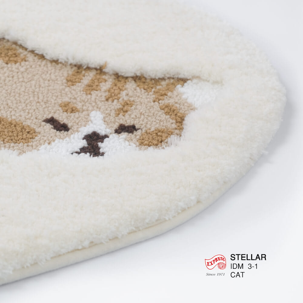 พรมเช็ดเท้าลายน้องแมว EXPRESS CARPET รุ่น IDM3-1 ขนาด50X90 ซม. หนา 5-16 มม. สีครีม _1