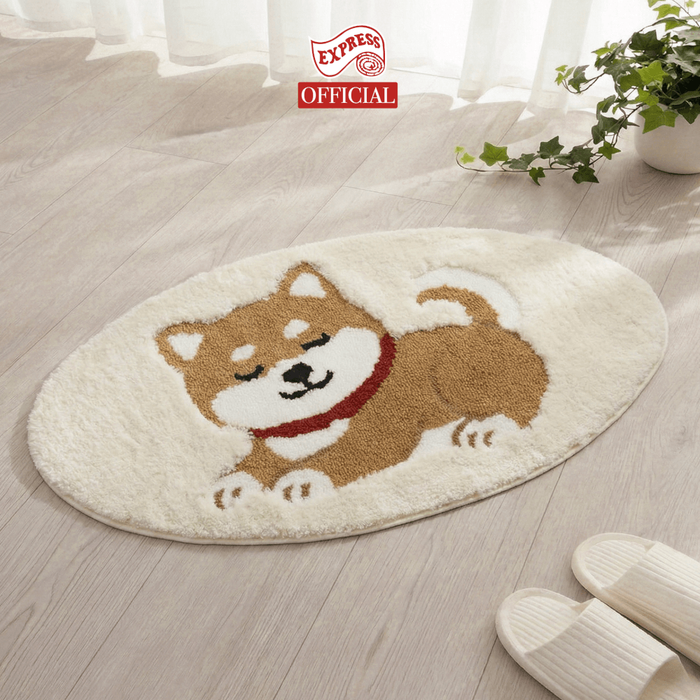 พรมเช็ดเท้าลายน้องหมา EXPRESS CARPET รุ่น IDM3-2 ขนาด50X90 ซม. หนา 5-16 มม. สีครีม _3