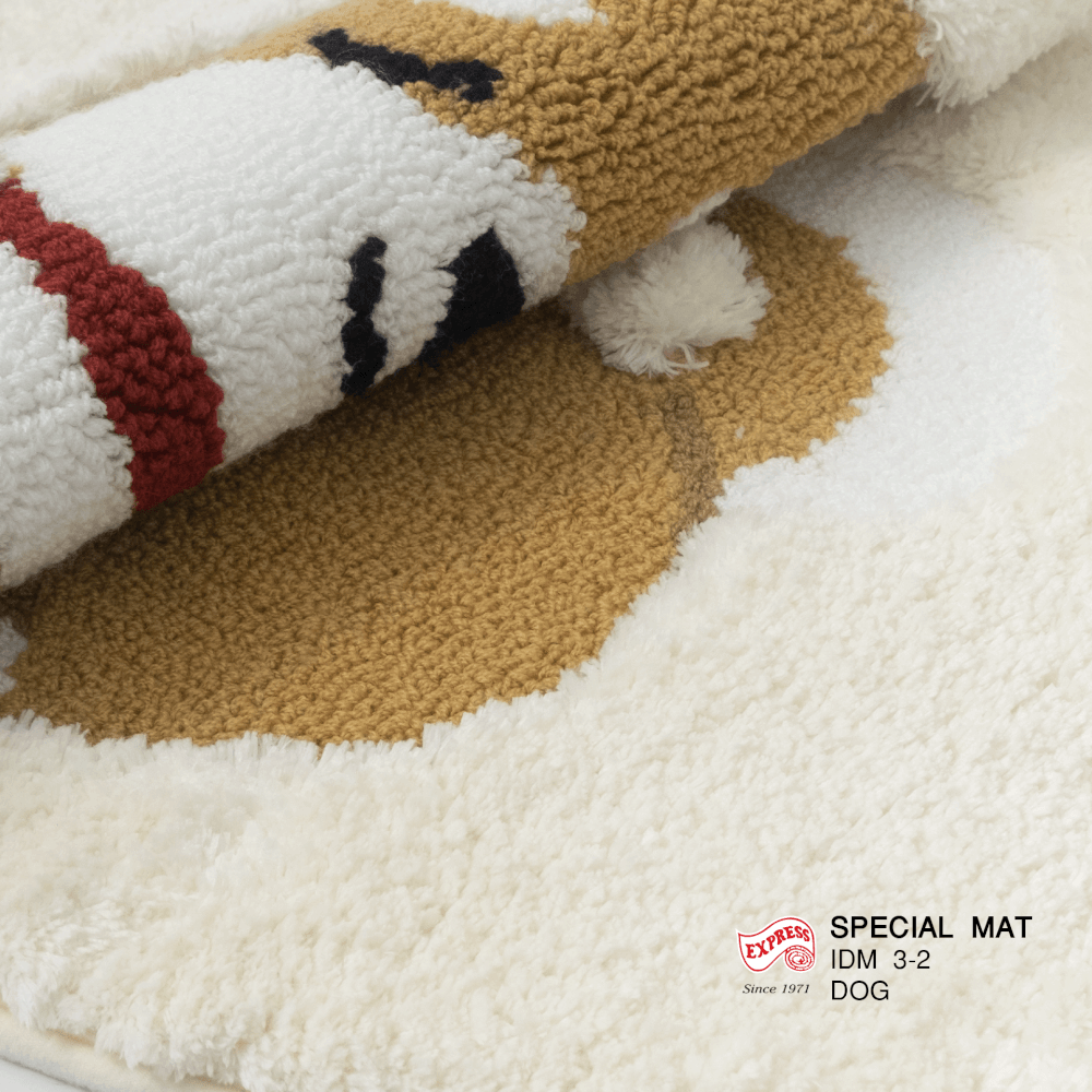 พรมเช็ดเท้าลายน้องหมา EXPRESS CARPET รุ่น IDM3-2 ขนาด50X90 ซม. หนา 5-16 มม. สีครีม _2