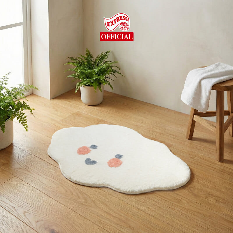พรมเช็ดเท้าลายก้อนเมฆ EXPRESS CARPET รุ่น IDM5-1 ขนาด50X80 ซม. หนา 10-16 มม. สีครีม _3