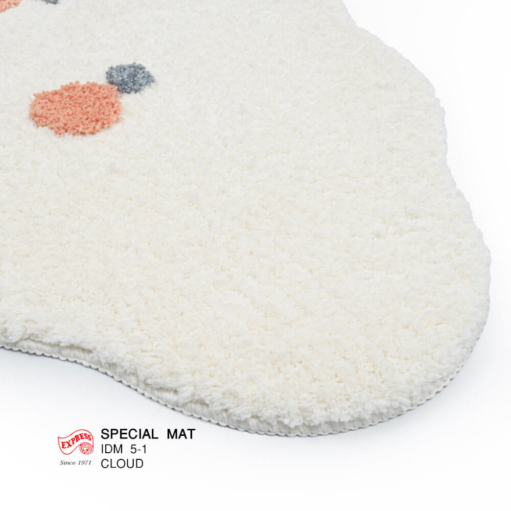 พรมเช็ดเท้าลายก้อนเมฆ EXPRESS CARPET รุ่น IDM5-1 ขนาด50X80 ซม. หนา 10-16 มม. สีครีม _1