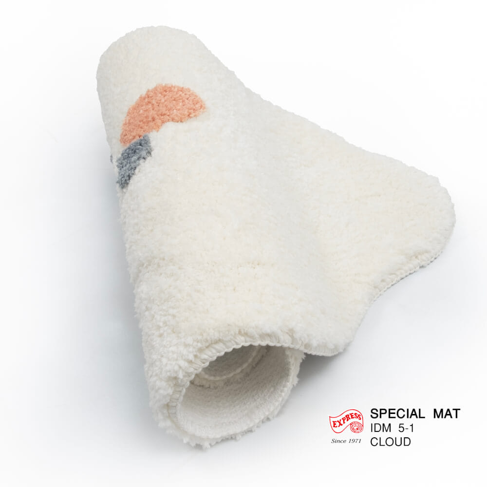พรมเช็ดเท้าลายก้อนเมฆ EXPRESS CARPET รุ่น IDM5-1 ขนาด50X80 ซม. หนา 10-16 มม. สีครีม _2