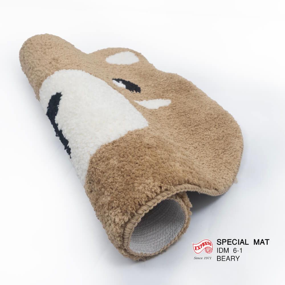 พรมเช็ดเท้าลายน้องหมี EXPRESS CARPET รุ่น IDM6-1 ขนาด63X70 ซม. หนา 10-16 มม. สีน้ำตาล _2