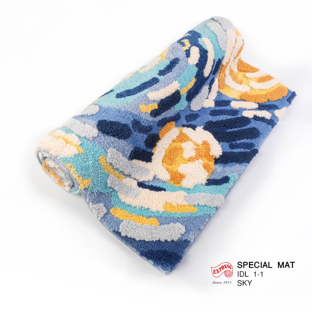 พรมเช็ดเท้าลายท้องฟ้า EXPRESS CARPET รุ่น IDL1-1 ขนาด50X120 ซม. หนา 10-20 มม. หลากสี _2
