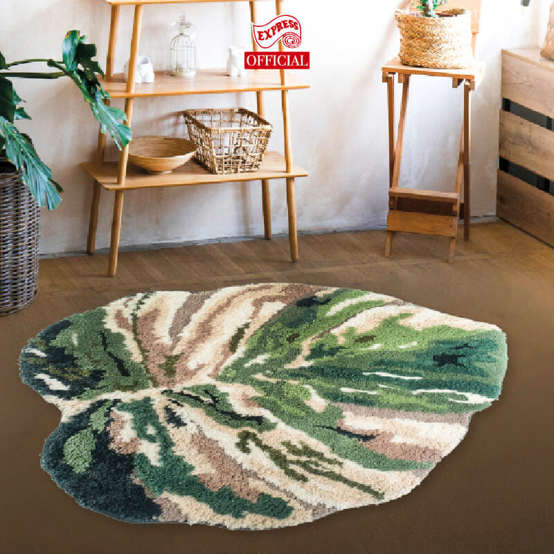 พรมเช็ดเท้าลายใบไม้ EXPRESS CARPET รุ่น IDS2-1 ขนาด100X120 ซม. หนา 10-20 มม. สีเขียว _3
