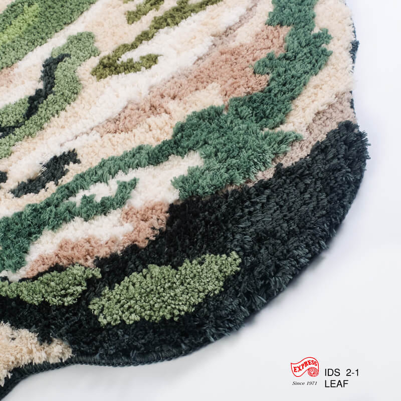 พรมเช็ดเท้าลายใบไม้ EXPRESS CARPET รุ่น IDS2-1 ขนาด100X120 ซม. หนา 10-20 มม. สีเขียว _1