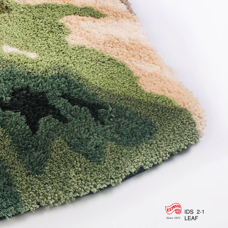 พรมเช็ดเท้าลายใบไม้ EXPRESS CARPET รุ่น IDS2-1 ขนาด100X120 ซม. หนา 10-20 มม. สีเขียว _2