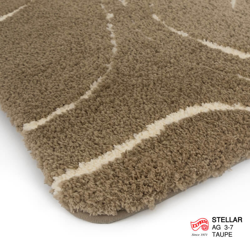 พรมเช็ดเท้าชุดห้องน้ำ 2 ชิ้น EXPRESS CARPET รุ่น AG3-7 ขนาด45X70 ซม.และ พรมรูปตัว U 50X60 ซม. หนา 18-23 มม. สีโทป _1