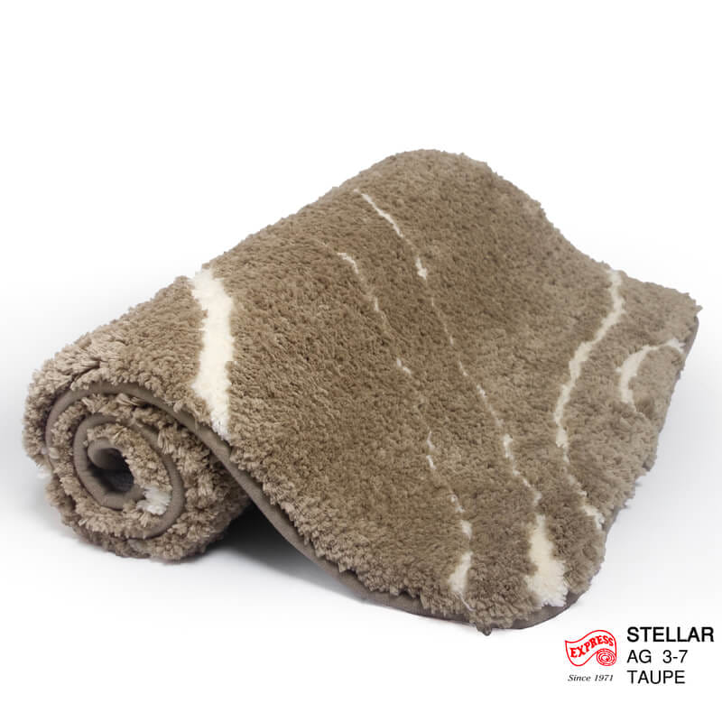 พรมเช็ดเท้าชุดห้องน้ำ 2 ชิ้น EXPRESS CARPET รุ่น AG3-7 ขนาด45X70 ซม.และ พรมรูปตัว U 50X60 ซม. หนา 18-23 มม. สีโทป _2
