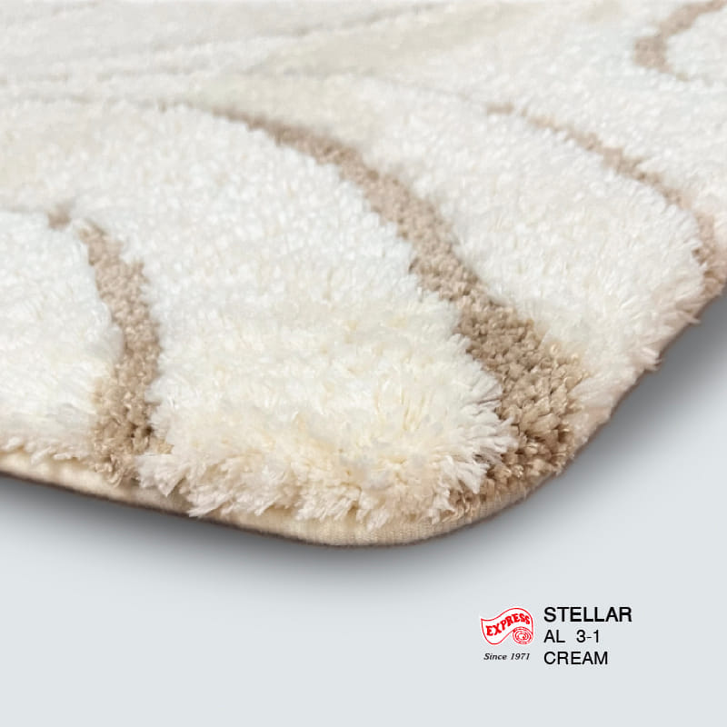 พรมเช็ดเท้ายาว EXPRESS CARPET รุ่น AL3-1 ขนาด50X120 ซม. หนา 18-23 มม. สีครีม 