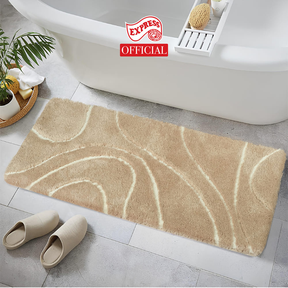 พรมเช็ดเท้ายาว EXPRESS CARPET รุ่น AL3-2 ขนาด50X120 ซม. หนา 18-23 มม. สีน้ำตาล 