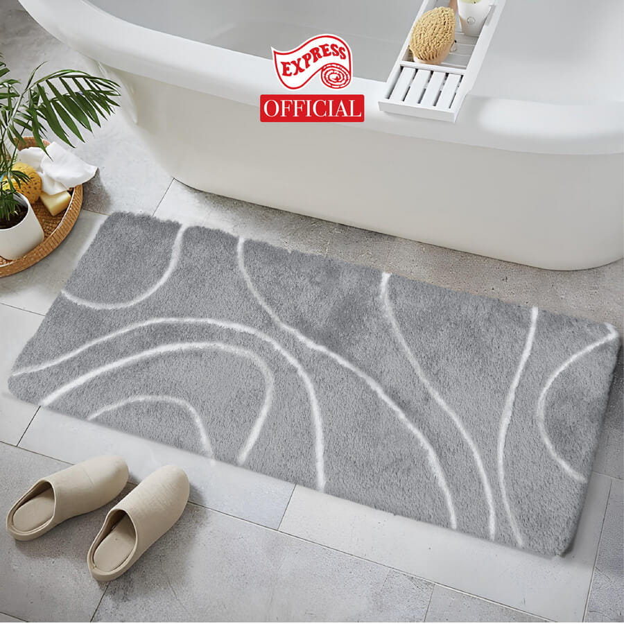 พรมเช็ดเท้ายาว EXPRESS CARPET รุ่น AL3-6 ขนาด50X120 ซม. หนา 18-23 มม. สีเทา _3